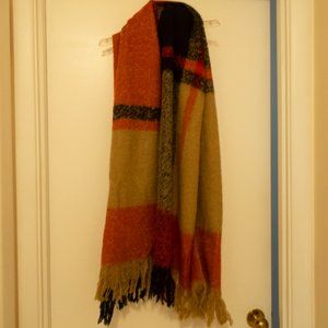 Warm and cozy blanket shawl in neutral colors